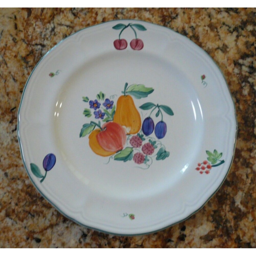 Herend Fancy Fruit Village Pottery Salad Dessert Plate 8" Hungary